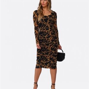 Ganni Midi Long Sleeve Mesh Dress